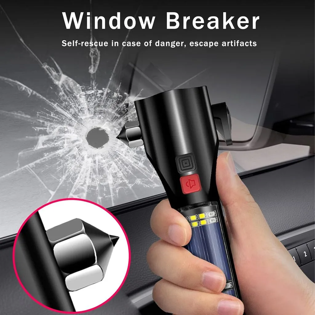 LED Flashlight with Safety Hammer