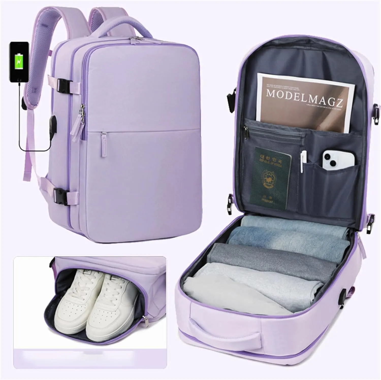 Levettevac Mochila, Levettevac Backpack, LevetteBag, Levette Bag, Large Capacity Bag with Separate Compartment (Green)