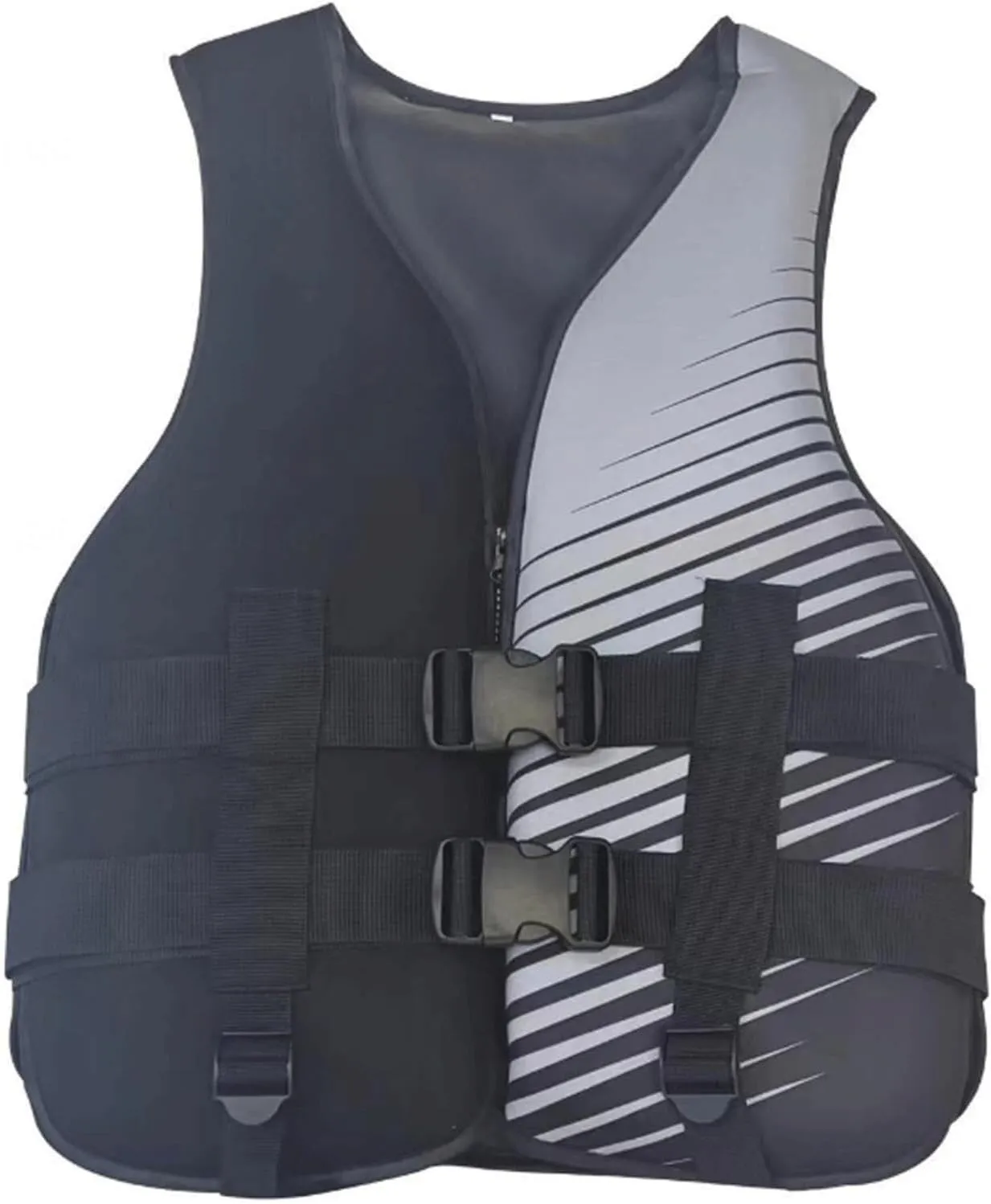 Life Jackets with Adjustable Waistband and Zipper, Buoyancy Aid for Boating Fishing Surfing(Black A,Small)