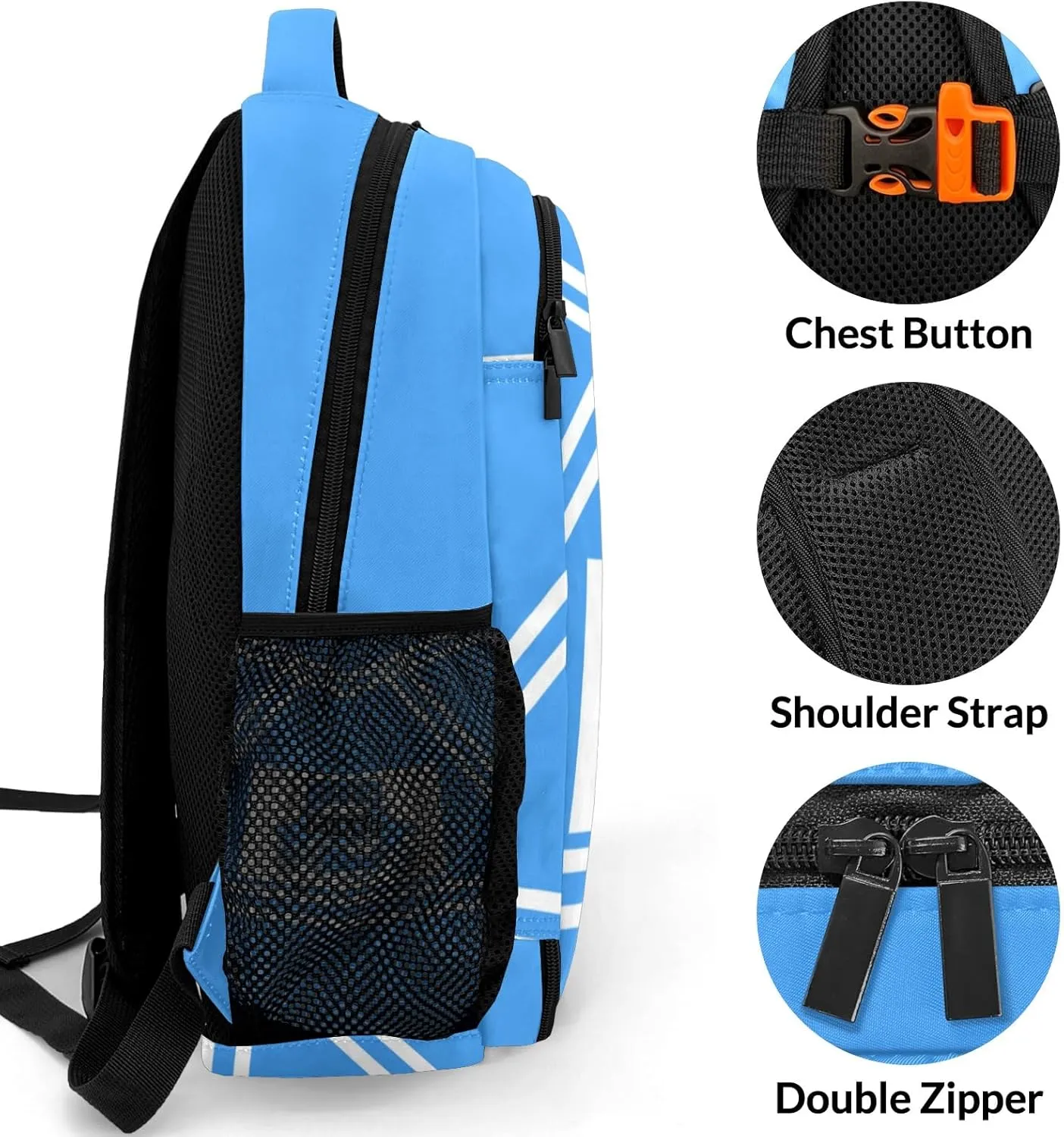Light Blue Cheer Cheerleaders Large Capacity Shoulders Bag Daypacks for College Travel Work Hiking