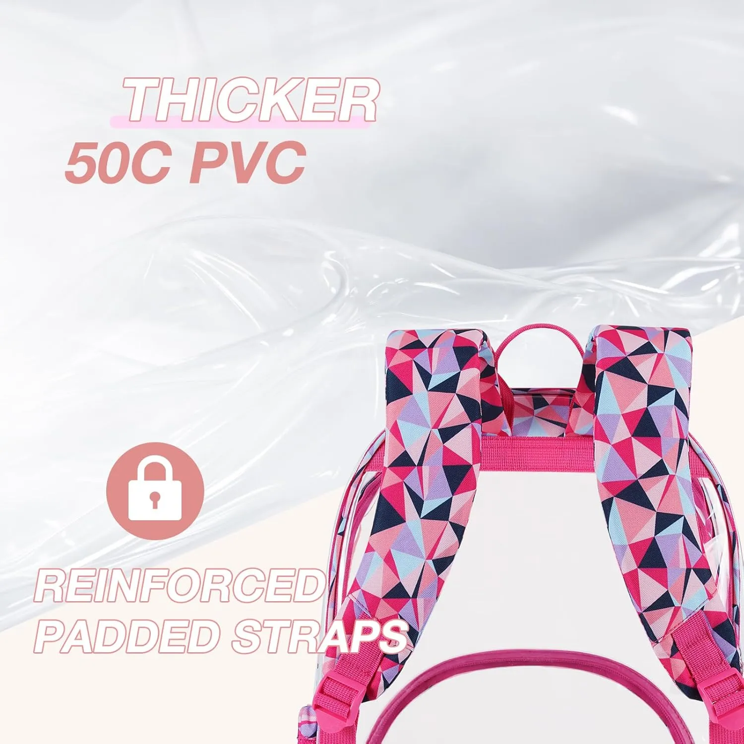 LIGHT FLIGHT Clear Backpack Heavy Duty Transparent Backpack Set See Through Bookbags Durable Backpacks for College, Security