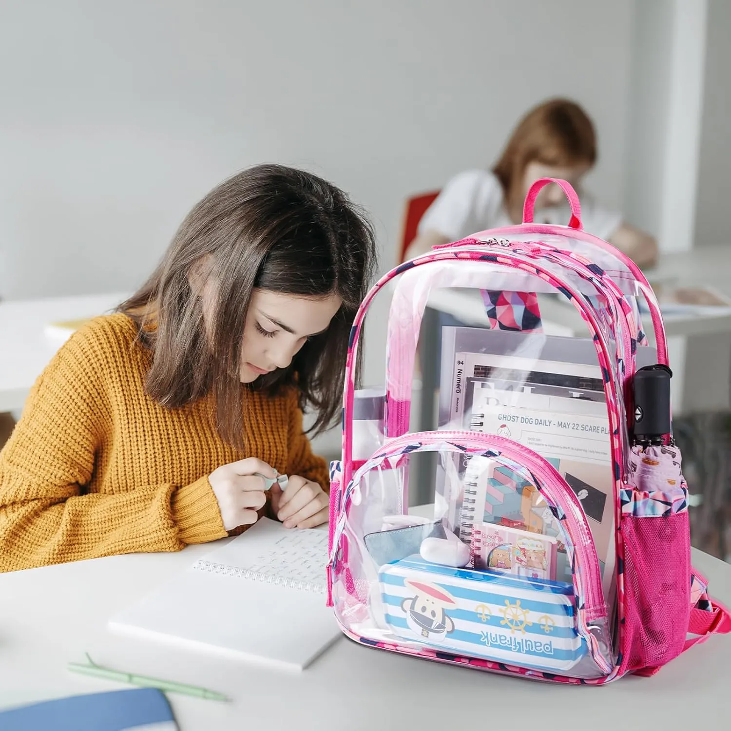 LIGHT FLIGHT Clear Backpack Heavy Duty Transparent Backpack Set See Through Bookbags Durable Backpacks for College, Security