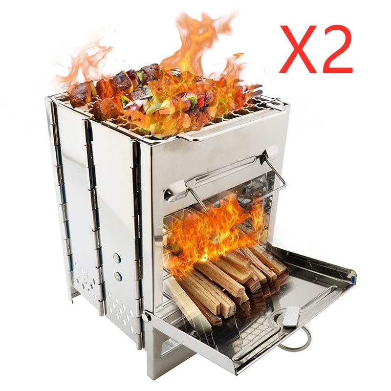 Lightweight Camping Wood Stove Adjustable Folding Wood Stove