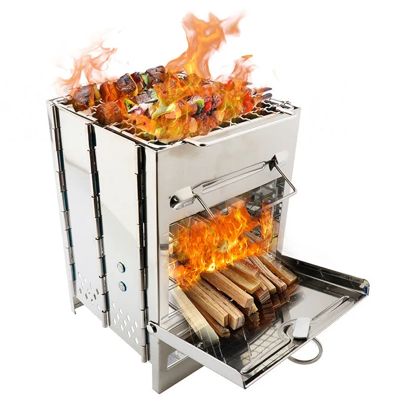 Lightweight Camping Wood Stove Adjustable Folding Wood Stove