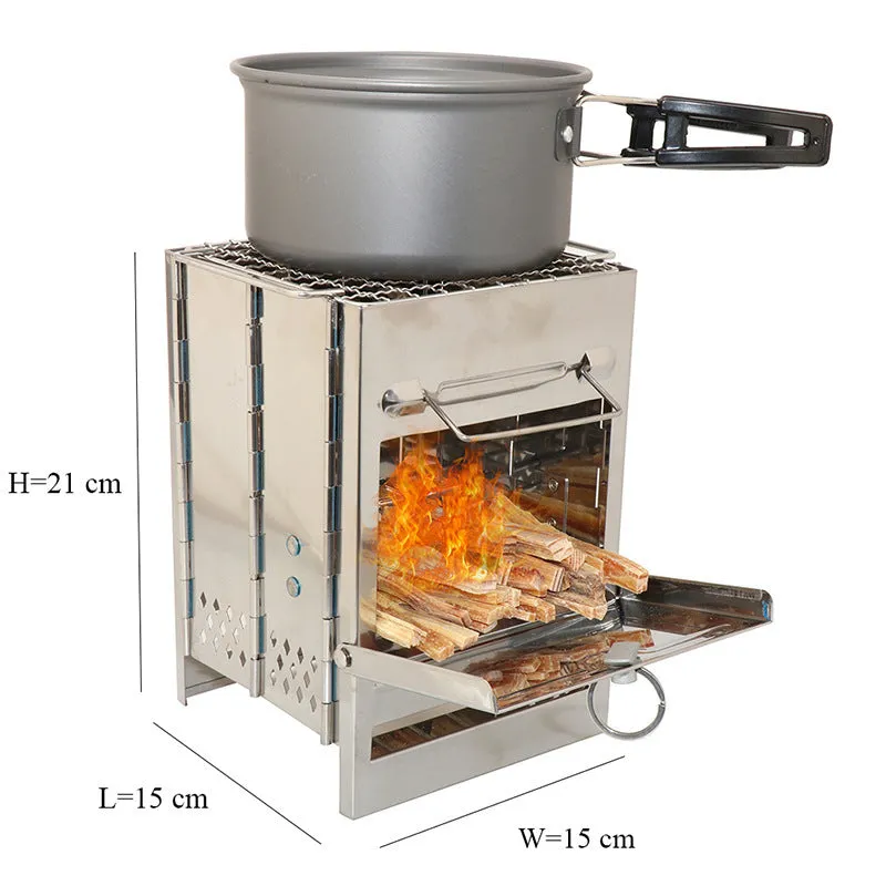 Lightweight Camping Wood Stove Adjustable Folding Wood Stove