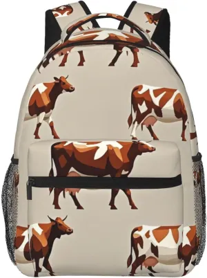 Lightweight Daypack for Camping Business Walking Cycling - Large Capacity Anti-Theft Multipurpose Bookbag, Cute Highland Cattle Art Gym Outdoor Hiking Backpack