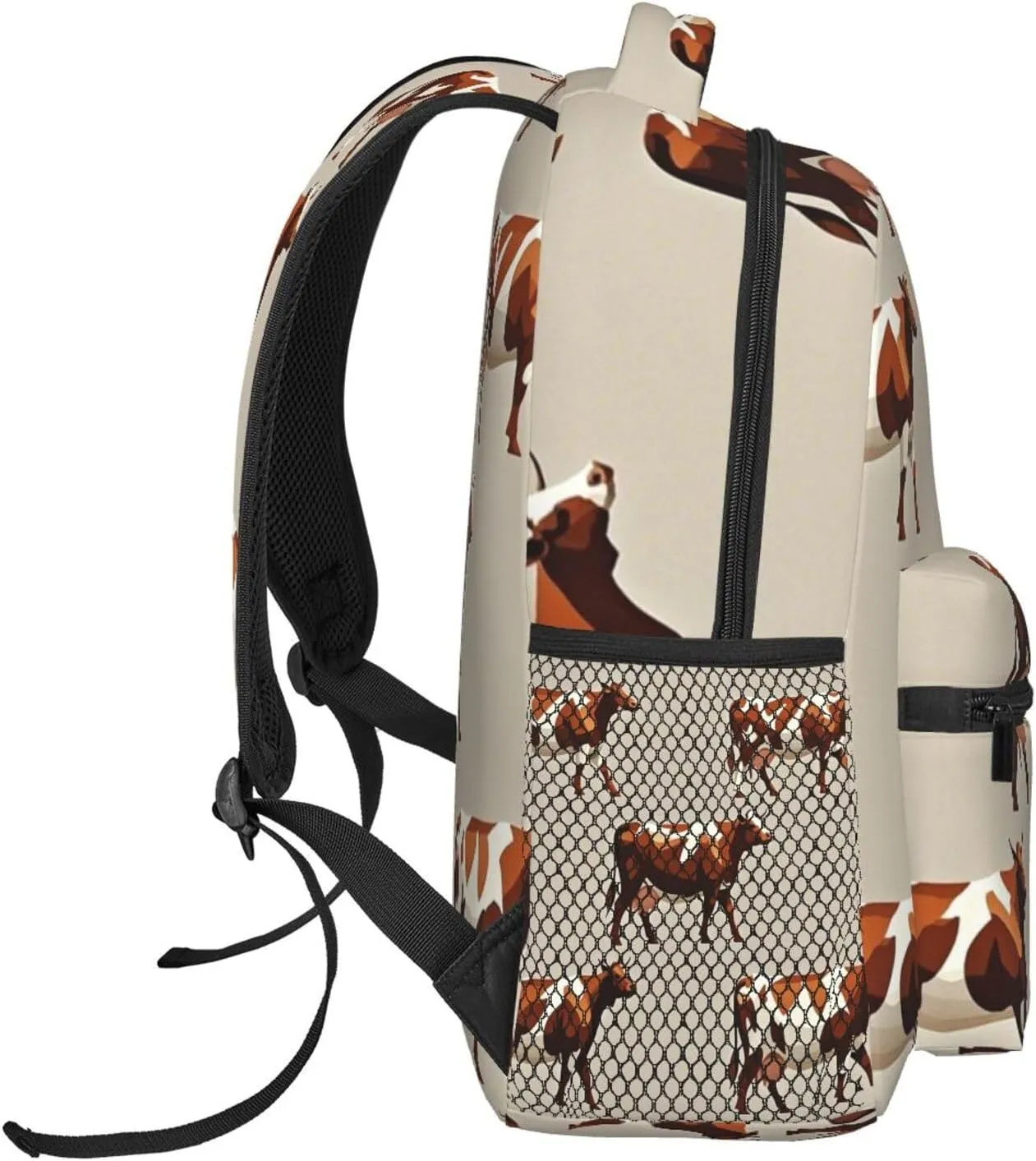 Lightweight Daypack for Camping Business Walking Cycling - Large Capacity Anti-Theft Multipurpose Bookbag, Cute Highland Cattle Art Gym Outdoor Hiking Backpack