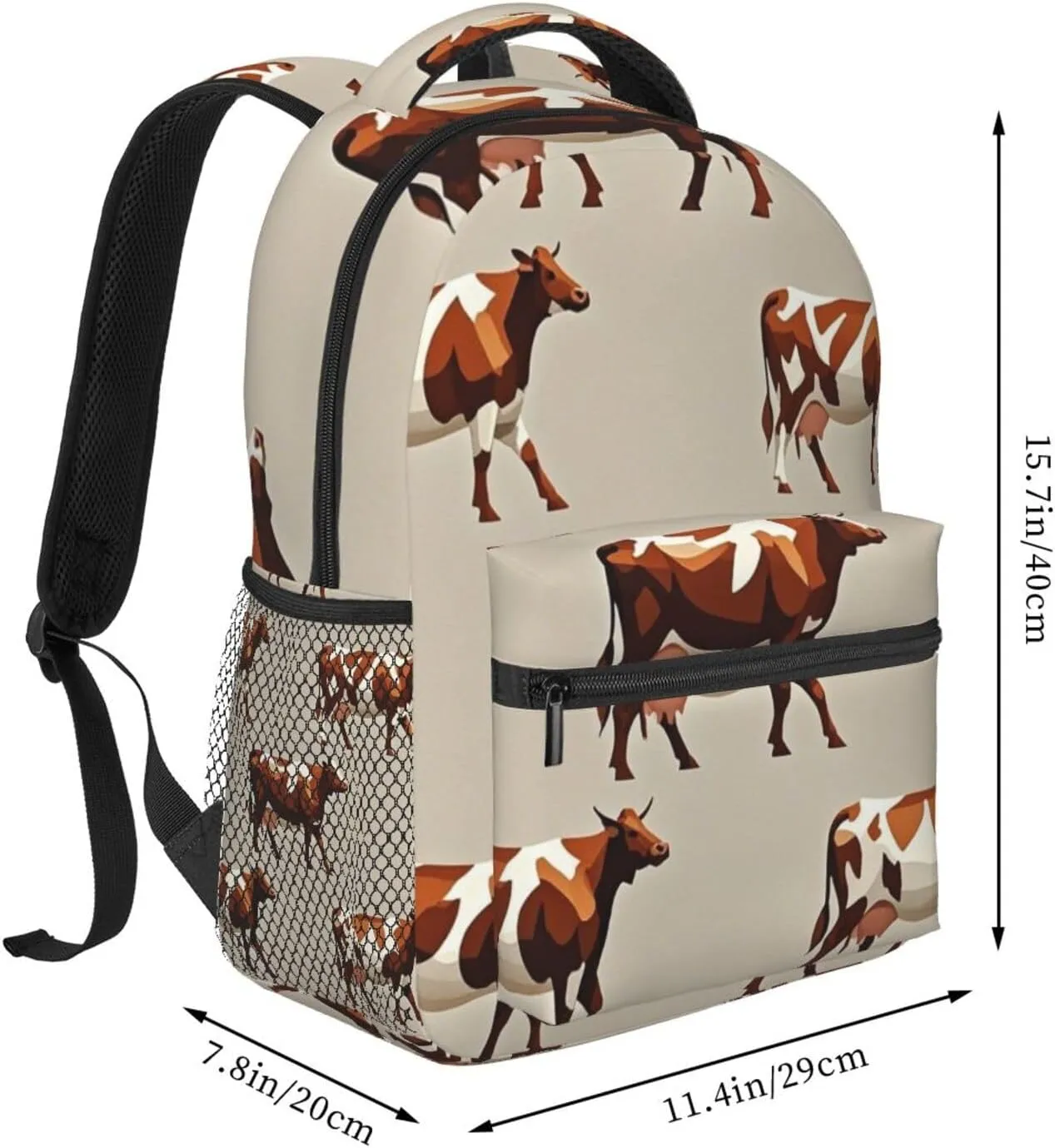 Lightweight Daypack for Camping Business Walking Cycling - Large Capacity Anti-Theft Multipurpose Bookbag, Cute Highland Cattle Art Gym Outdoor Hiking Backpack