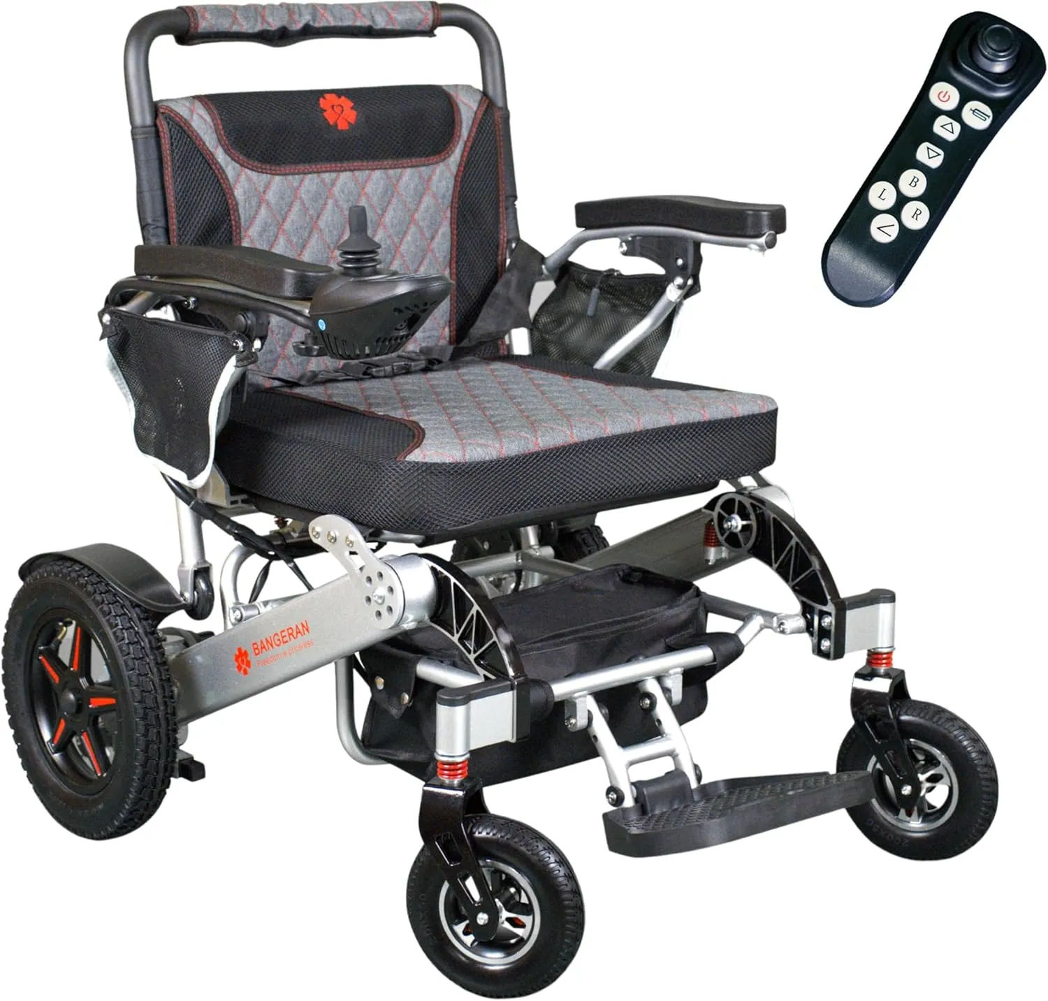 Lightweight Electric Power Wheelchair Mobility Scooter, Aviation Travel Safe Motorized Electric Wheelchair Mobility Aid (Silver)