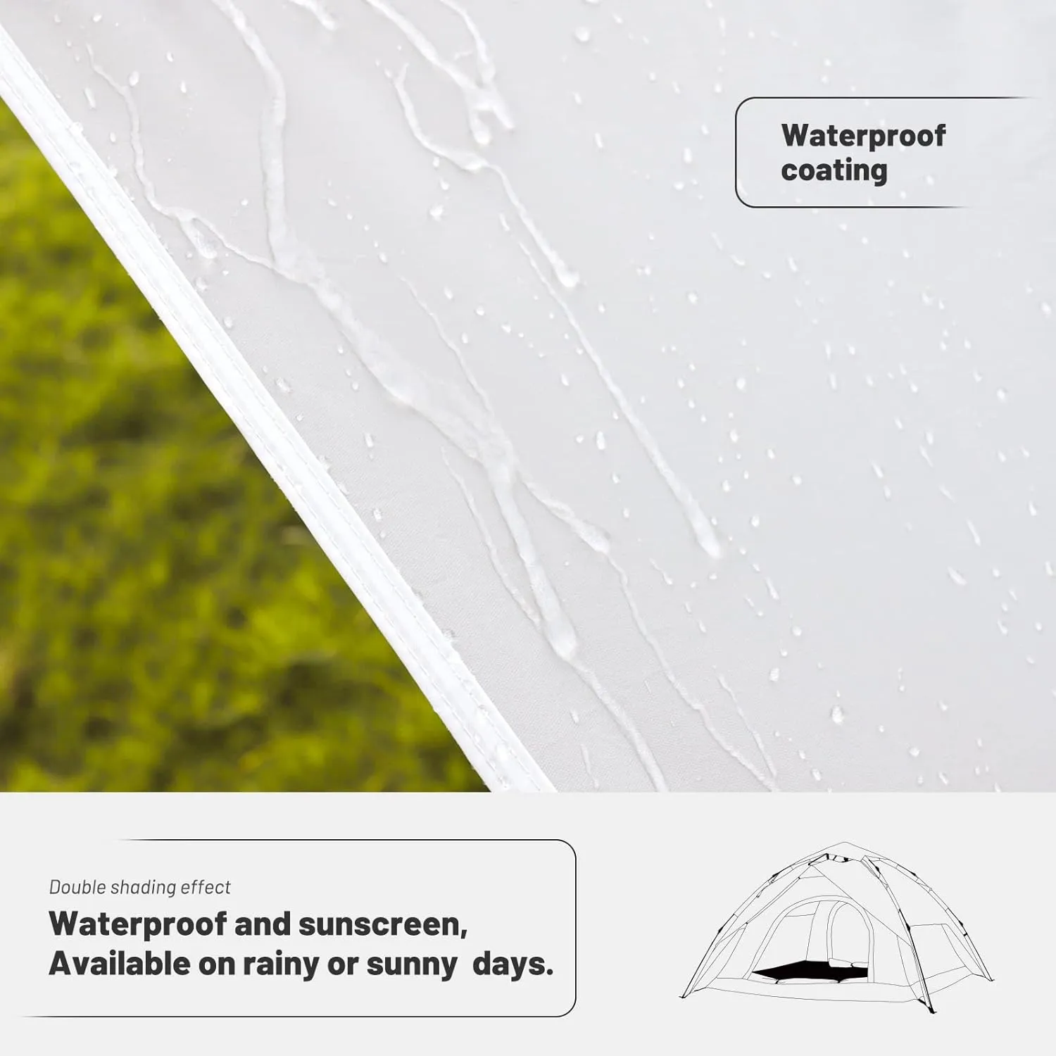 Lightweight Instant Tent for 2 Persons - Waterproof, Windproof, UV Protection - Portable for Outdoor Hunting, Hiking