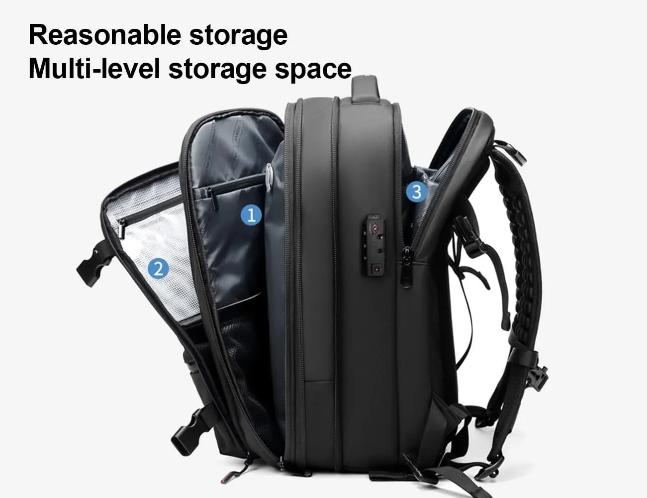 Litex Vacpack Backpack, Vac Pack Backpack, Expandable Backpack With Vacuum Compression, Anti Theft Travel Backpack (Blcak)