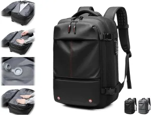Litex Vacpack Backpack, Vac Pack Backpack, Expandable Backpack With Vacuum Compression, Anti Theft Travel Backpack (Blcak)