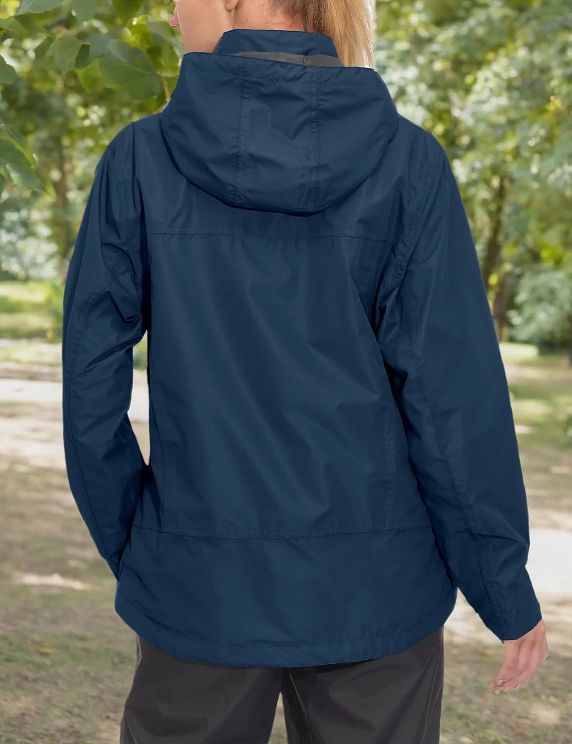Little Donkey Andy Women's Waterproof Rain Jacket with Hood Breathable Lightweight Windbreaker Rain Shell Coat