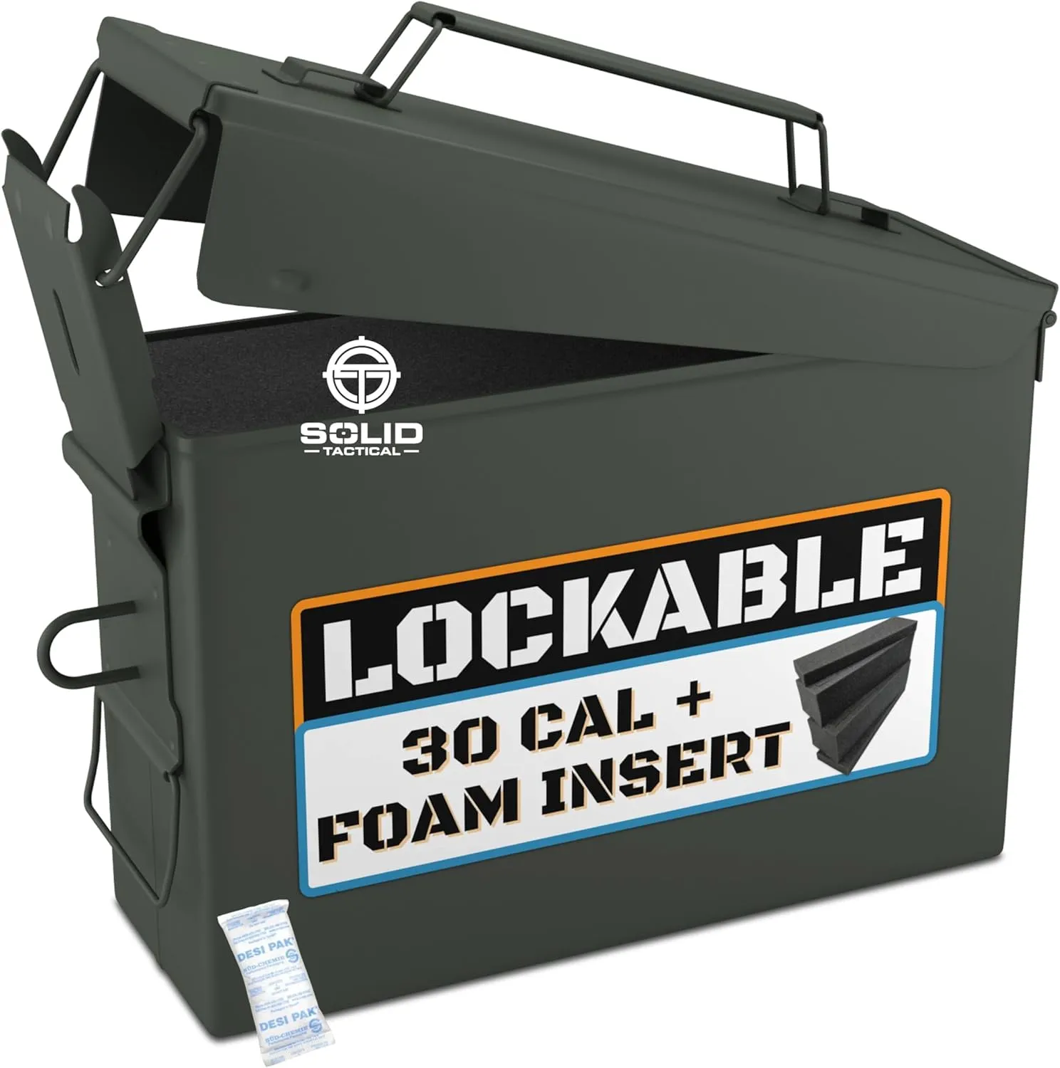 Lockable 30 & 50 Cal Metal Ammo Storage Box 9mm - Military & Army Steel Ammo Can for Ammunition Storage - Waterproof Ammo Crate Utility Box