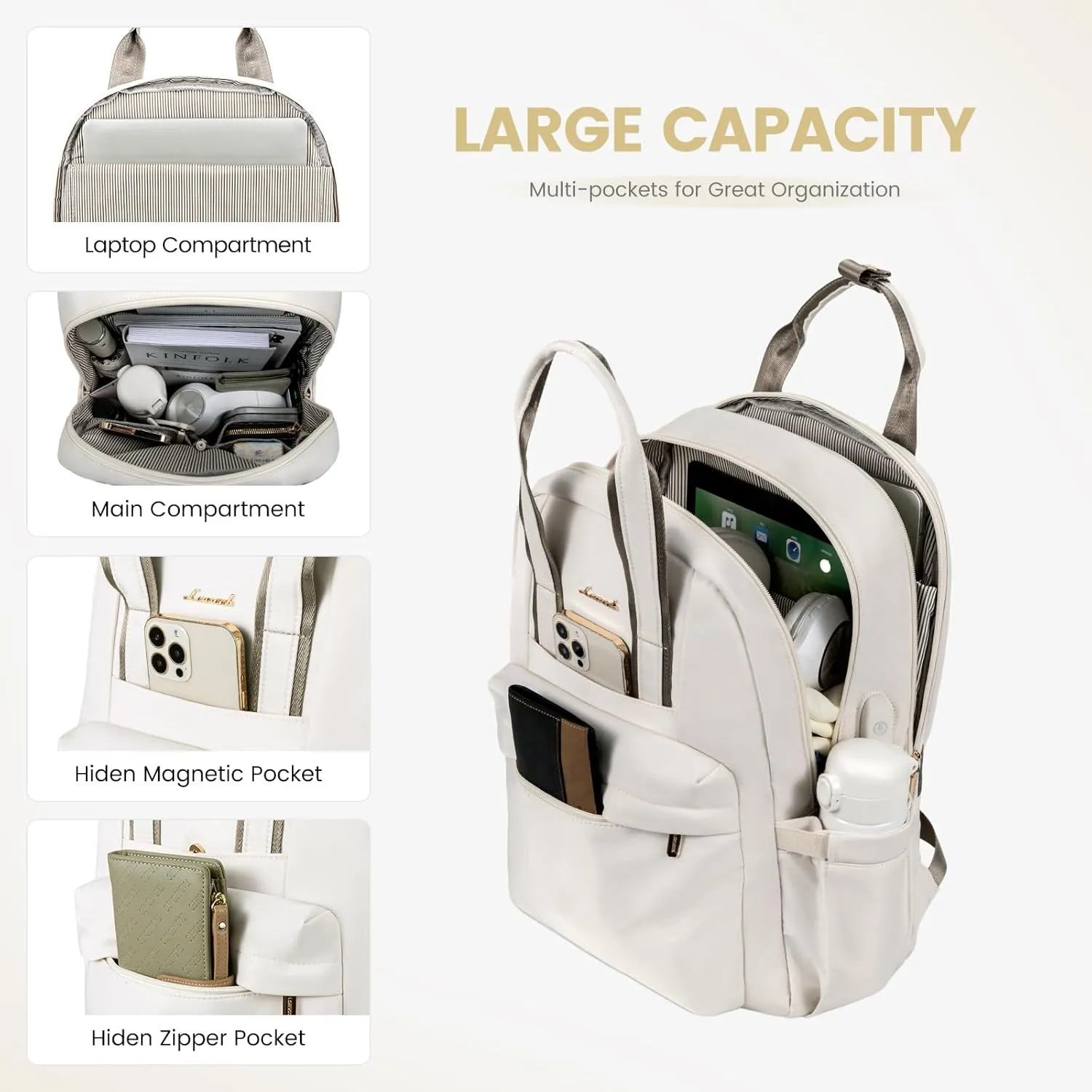 LOVEVOOK Laptop Backpack for Women, 17 Inch Travel Laptop Bag with USB Port, Waterproof Computer Backpack Purse for Work Teacher Nurse, Durable Casual Daypack