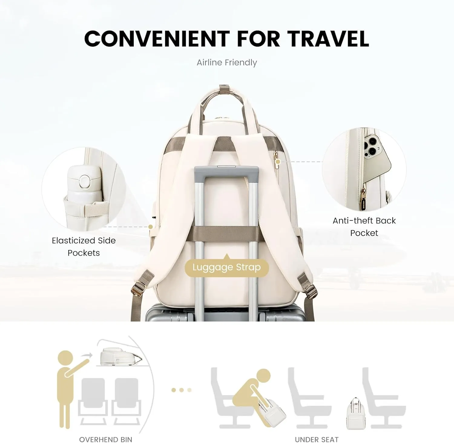 LOVEVOOK Laptop Backpack for Women, 17 Inch Travel Laptop Bag with USB Port, Waterproof Computer Backpack Purse for Work Teacher Nurse, Durable Casual Daypack
