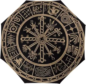 Magical Design Norse Runes Compass Print 3 Fold Auto Umbrella Waterproof and Wind-Resistant, Ideal Gift for Travel and Outdoor Activities