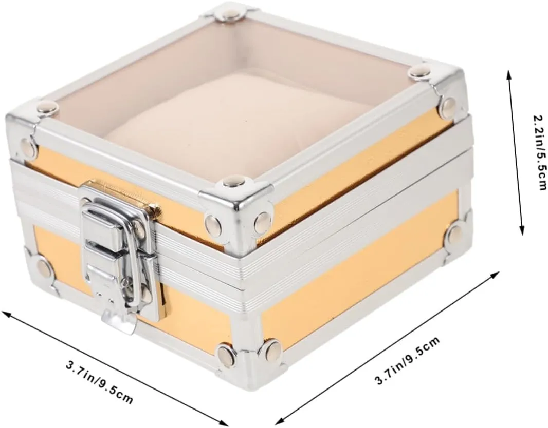 MAGICLULU Watch Box Transparent Lid Fashion Packaging Watch Display Organizer Single Watch present Case Watch Jewelry Case Clear Lid Watch Holder Metal Watch Organizer Stainless Steel