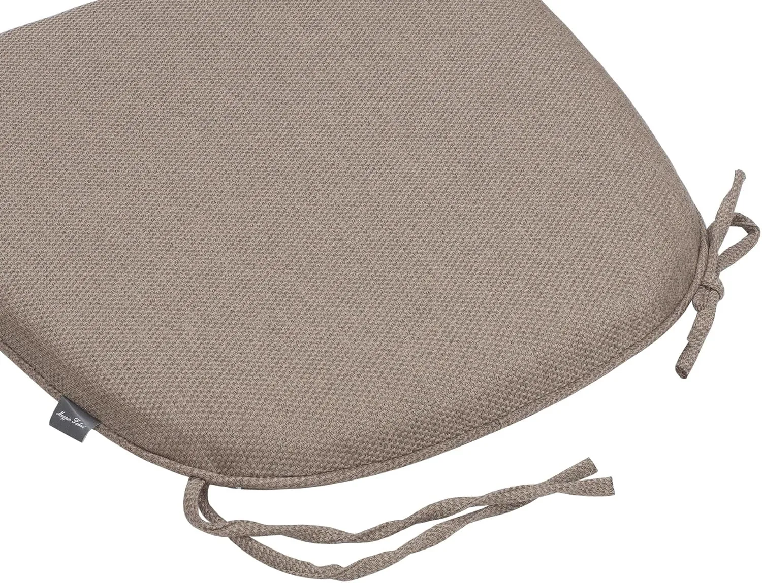 Magpie Fabrics 17"x16"x2" U-Shape Chair Cushions with Ties 4 Count, Outdoor Indoor Waterproof All Weather Seat Pads Decoration for Patio Garden Dining Office - Brown