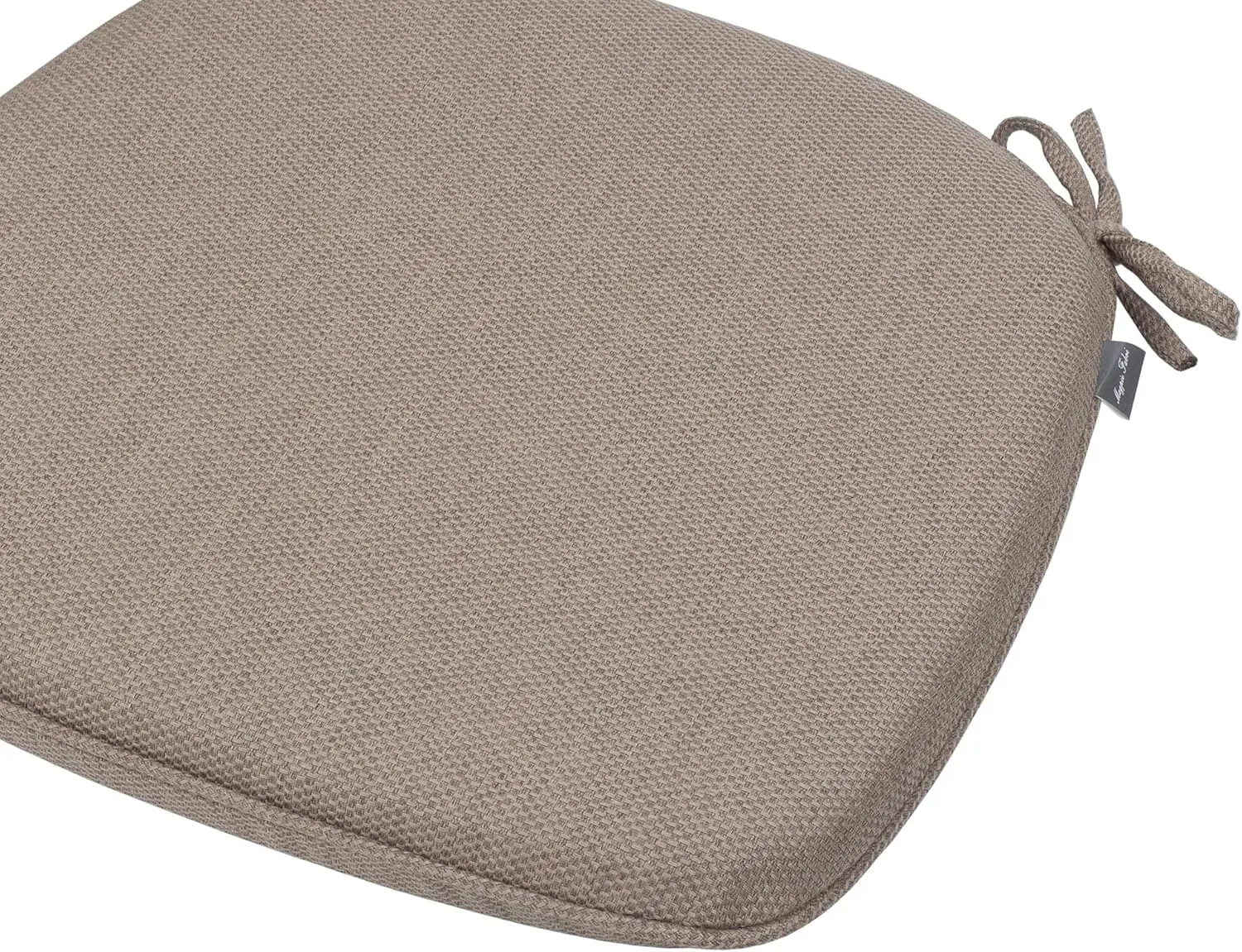 Magpie Fabrics 17"x16"x2" U-Shape Chair Cushions with Ties 4 Count, Outdoor Indoor Waterproof All Weather Seat Pads Decoration for Patio Garden Dining Office - Brown