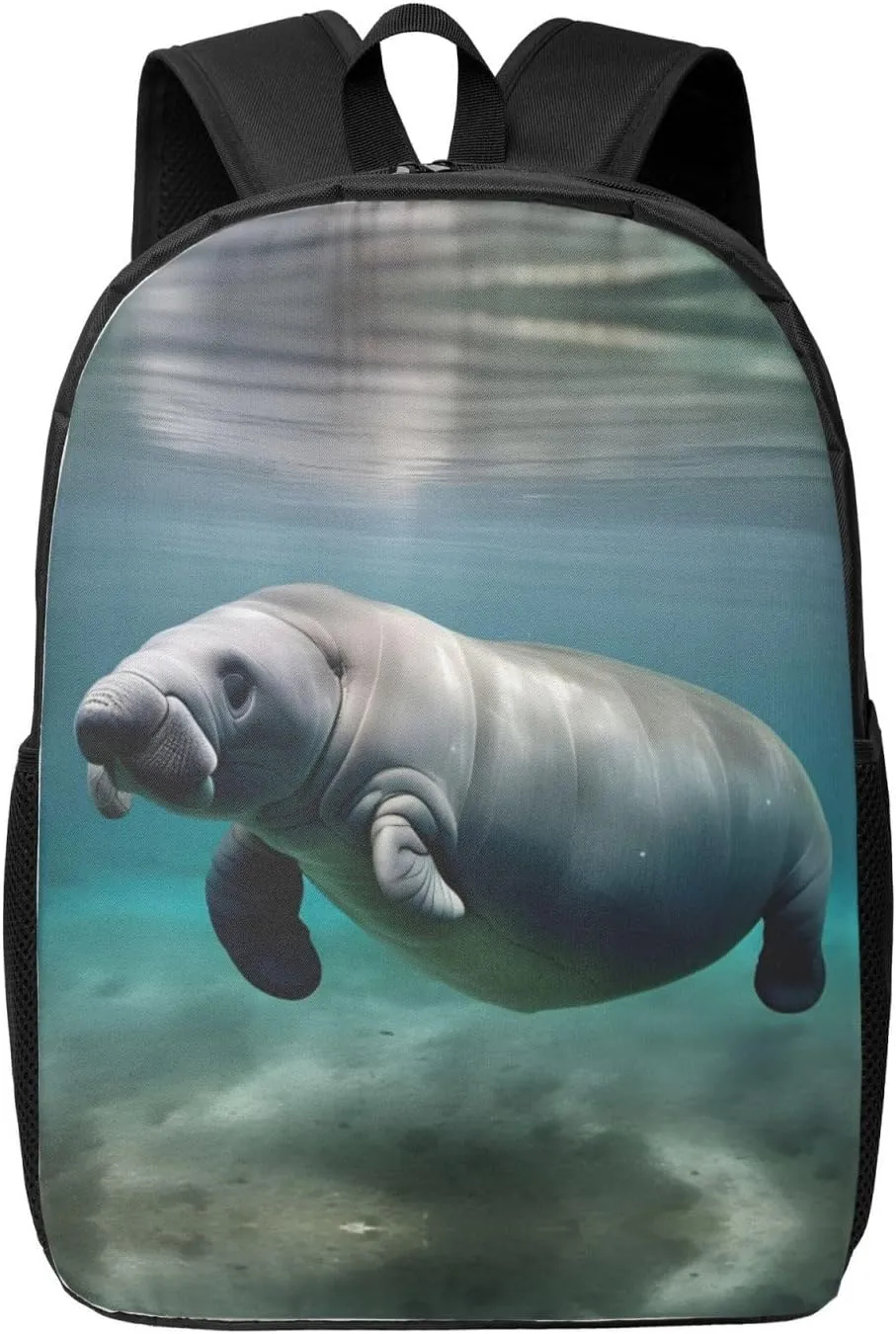 Manatee Animal Print Travel Laptop Backpack,Business Work Bag, Campus Rucksack Book Bag For Men Women