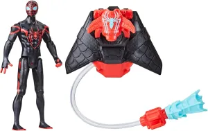 Marvel Spider-Man Aqua Web Warriors 4-Inch Miles Morales Action Figure with Refillable Water Gear Accessory, Action Figures for Boys and Girls 4 and Up
