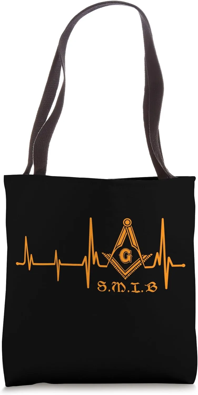 Masonic Heartbeat Compass Square So Mote It Be Father's Day Tote Bag