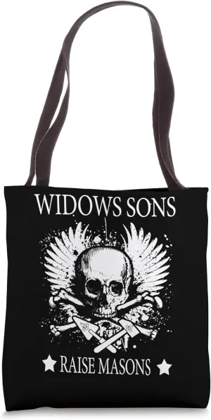 Masonic Skull Emblems Widow's Son Masons Father's Day Tote Bag