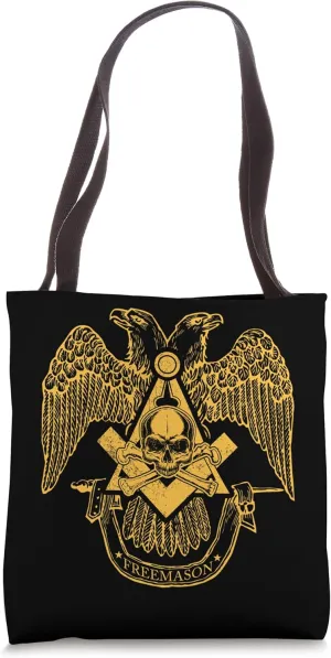 Masons Scottish Rite Eagle Skull & Bones Masonic Emblems Tote Bag