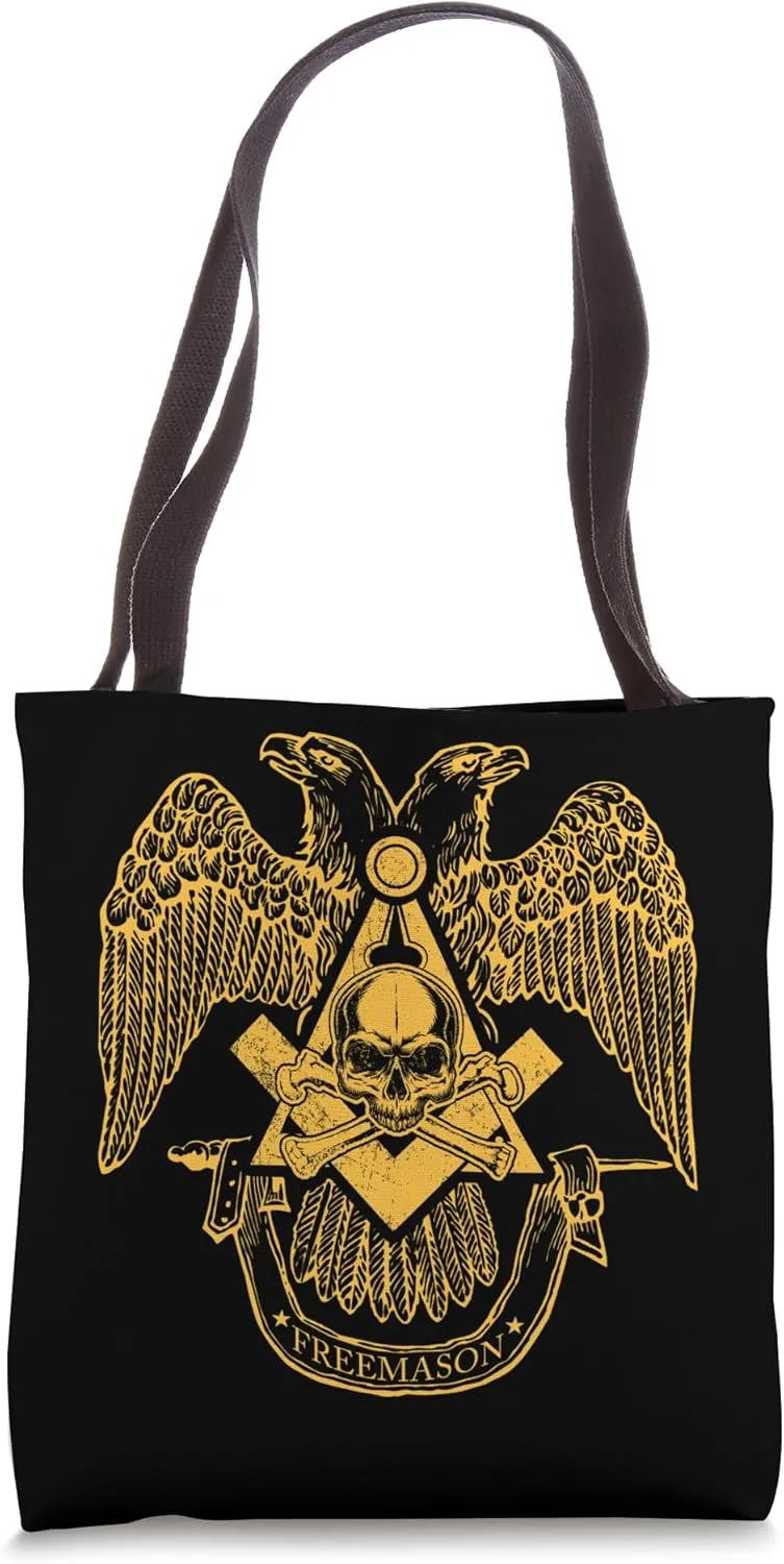 Masons Scottish Rite Eagle Skull & Bones Masonic Emblems Tote Bag