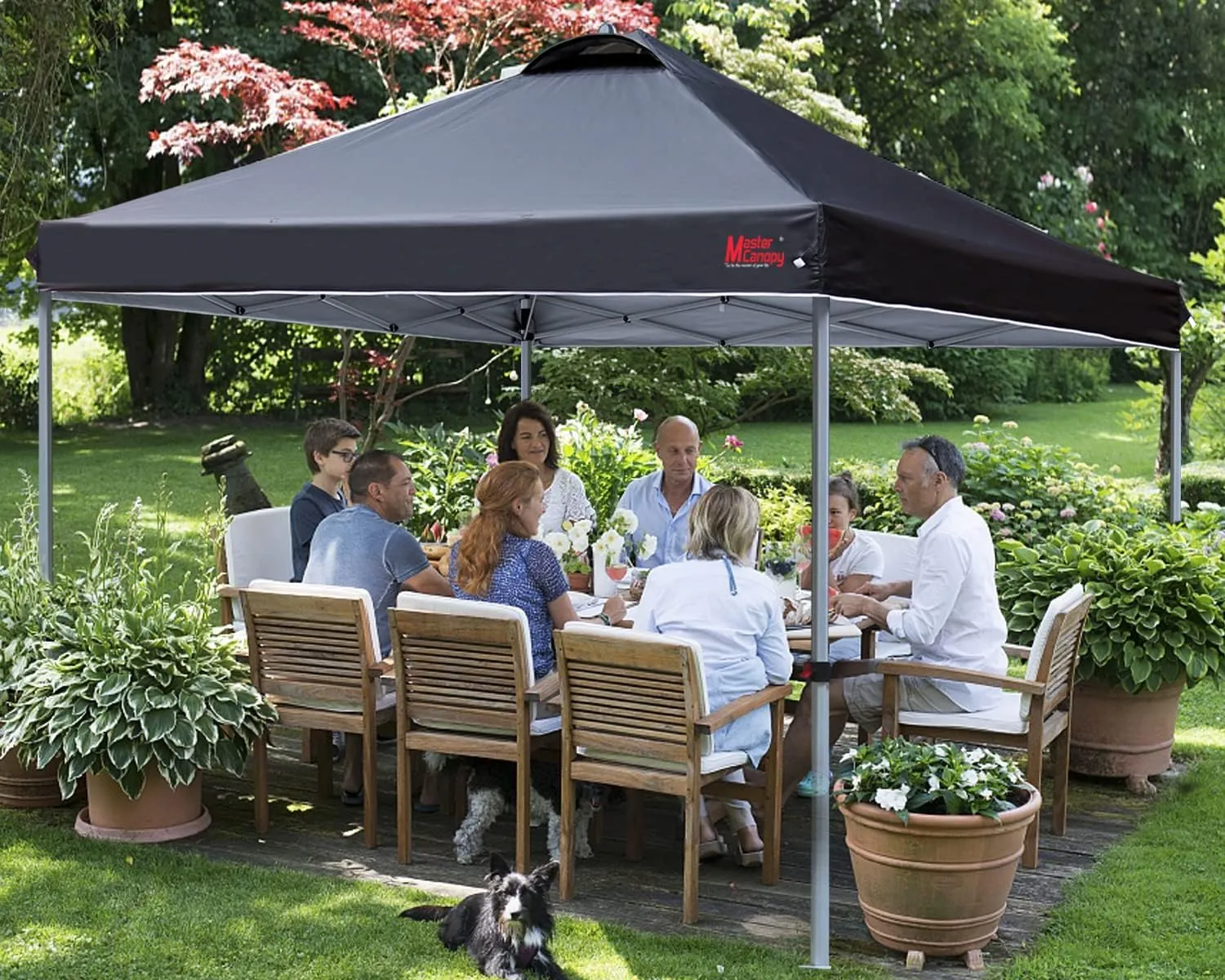 MASTERCANOPY Durable Pop-up Canopy Tent with Roller Bag (8x8, Black)