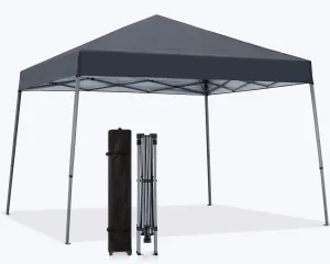 MASTERCANOPY Portable Pop Up Canopy Tent with Large Base (10x10,Dark Gray)