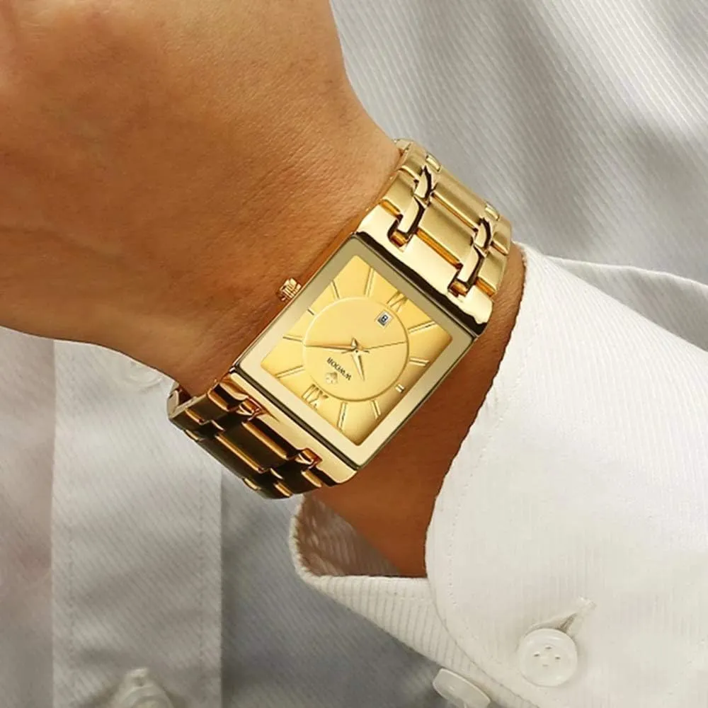 MASTOPMen's Watch Stainless Steel Waterproof Date Analog Quartz Watch Classic Business Dress Wrist Watch