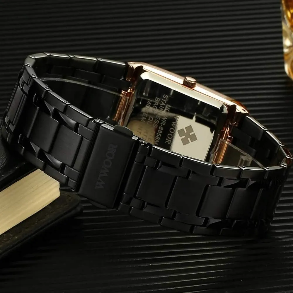 MASTOPMen's Watch Stainless Steel Waterproof Date Analog Quartz Watch Classic Business Dress Wrist Watch