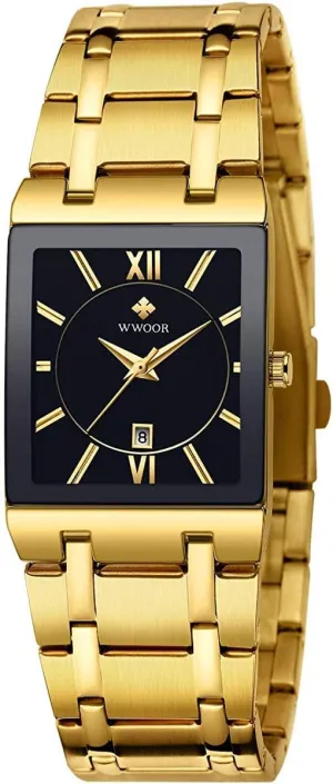 MASTOPMen's Watch Stainless Steel Waterproof Date Analog Quartz Watch Classic Business Dress Wrist Watch