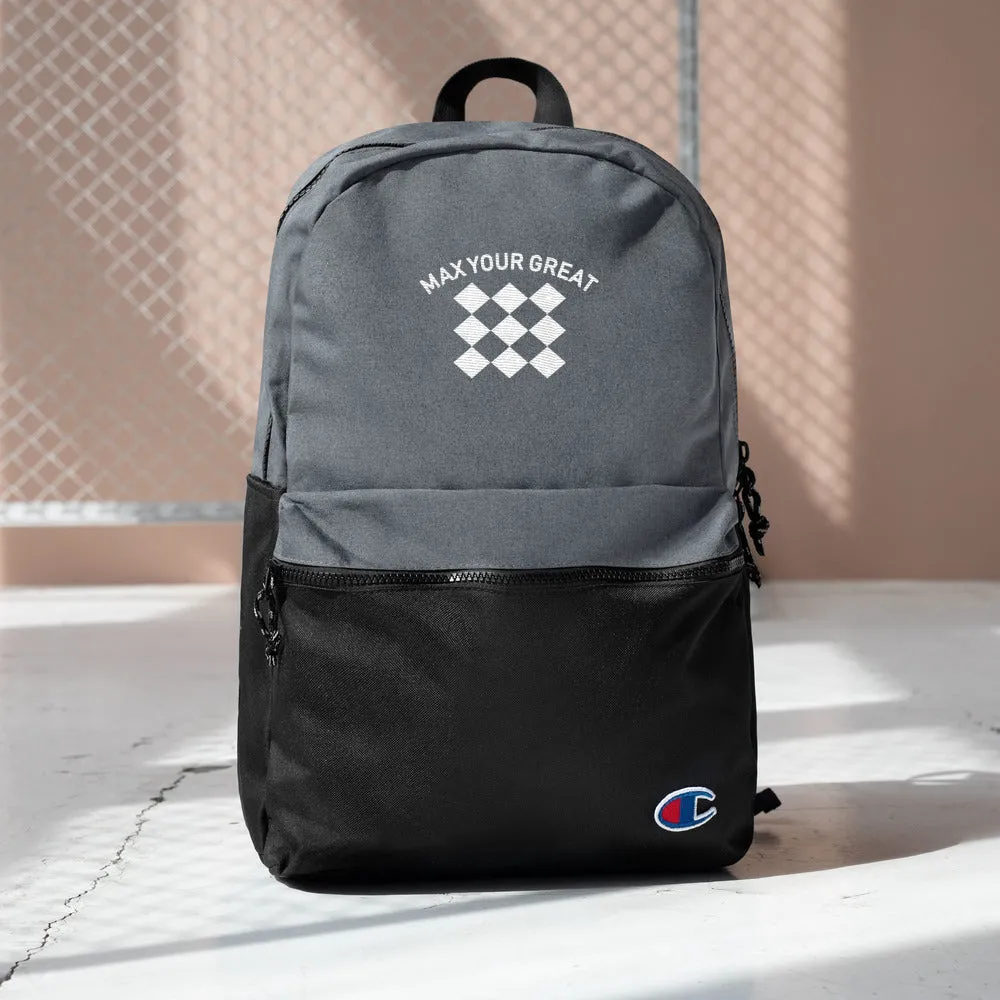 Max Your Great 2.0 Embroidered Champion Backpack