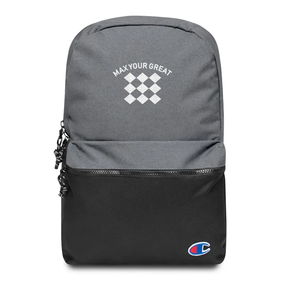 Max Your Great 2.0 Embroidered Champion Backpack