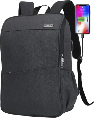 MAXTOP Laptop Backpack for Women Men College Bookbag Business Travel Backpack Water Resistant Computer Backpack with USB Charging Port Fits 15.6 Inch Laptop