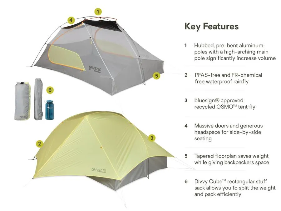 Mayfly Osmo_lightweight Backpacking 3p Tent Citron/mango