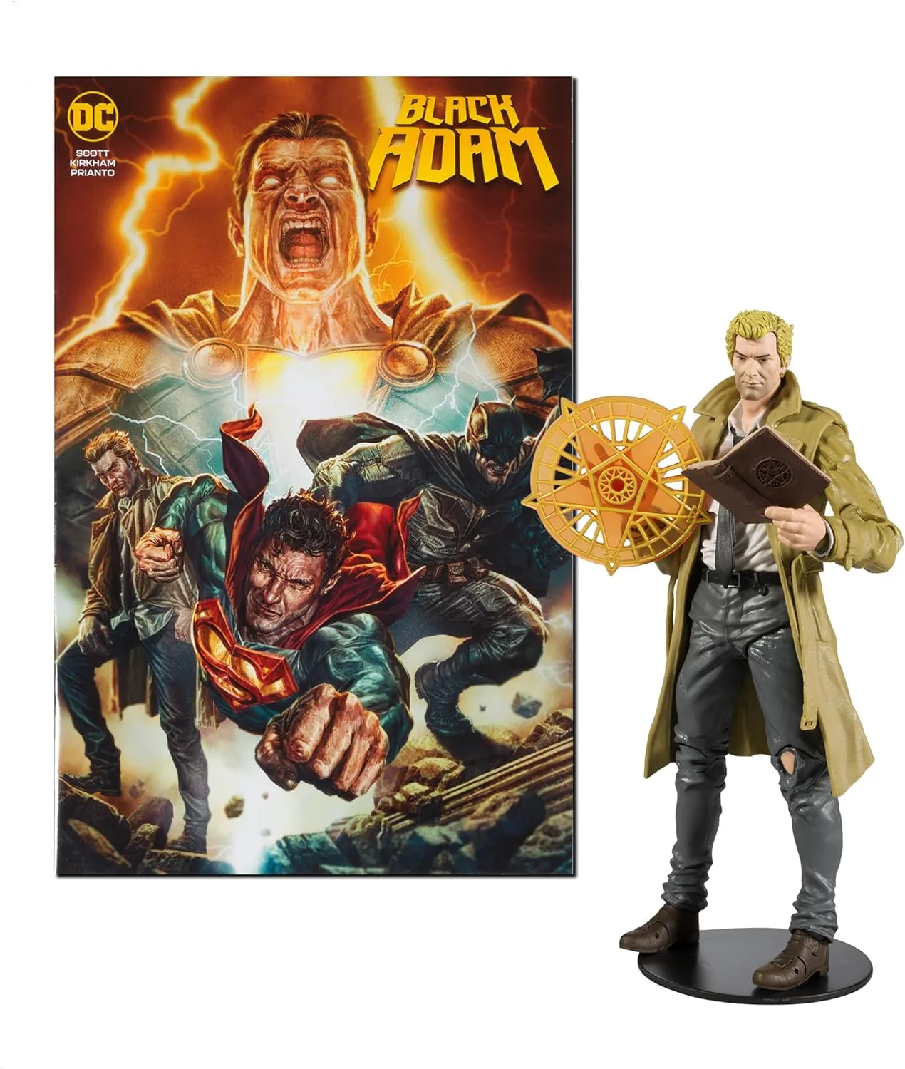 McFarlane Toys - DC Direct 7IN Figure with Comic - Black ADAM WV1 - John Constantine, Multicolor