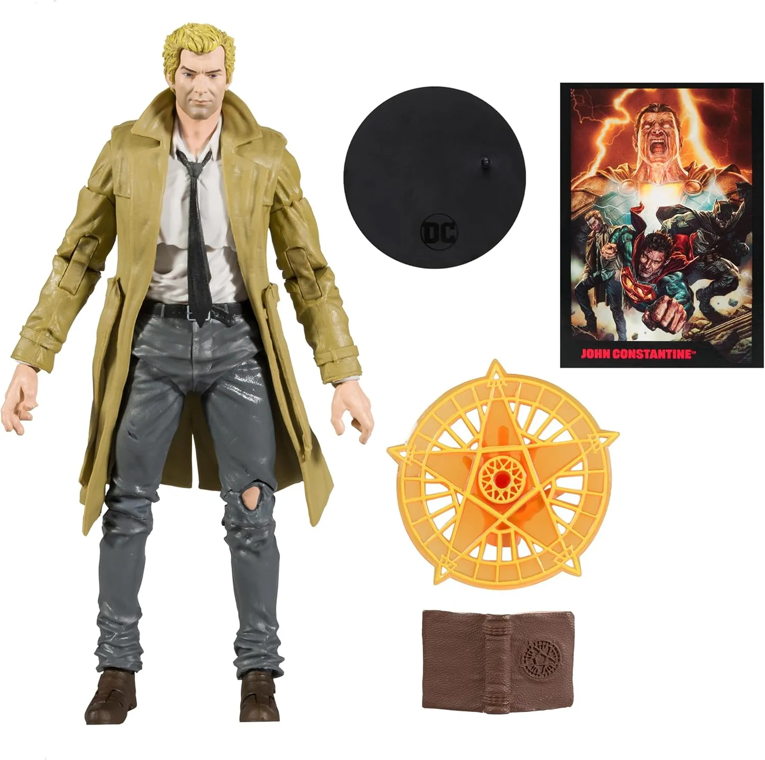 McFarlane Toys - DC Direct 7IN Figure with Comic - Black ADAM WV1 - John Constantine, Multicolor