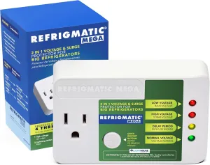 MEGA, 2 in 1 Electronic Voltage & Surge Protector for Two Door Refrigerators 27 cu. ft. or More - 1005J