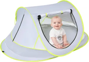 Mengersi Baby Beach Tent,Large Pop Up Beach Shade Sun Shelter for Girls Boys,Pop Up Mosquito Net Travel Tent Or Indoor Play Tent for Kids,UPF 50  UV