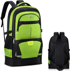 Men's and Women's Travel Waterproof Large Capacity 65L Expandable Backpack, Suitable for Travel, Mountaineering, and Business Trips(Green)