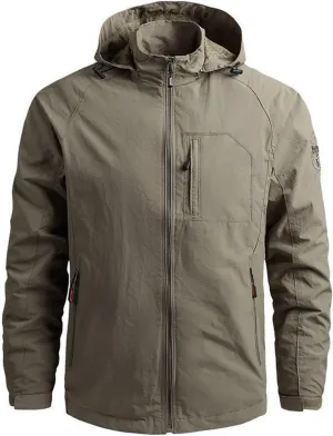 Mens Waterproof Rain Jacket Lightweight Packable Breathable Hooded Shell Jacket Windproof Durable for Hiking Travel Outdoor