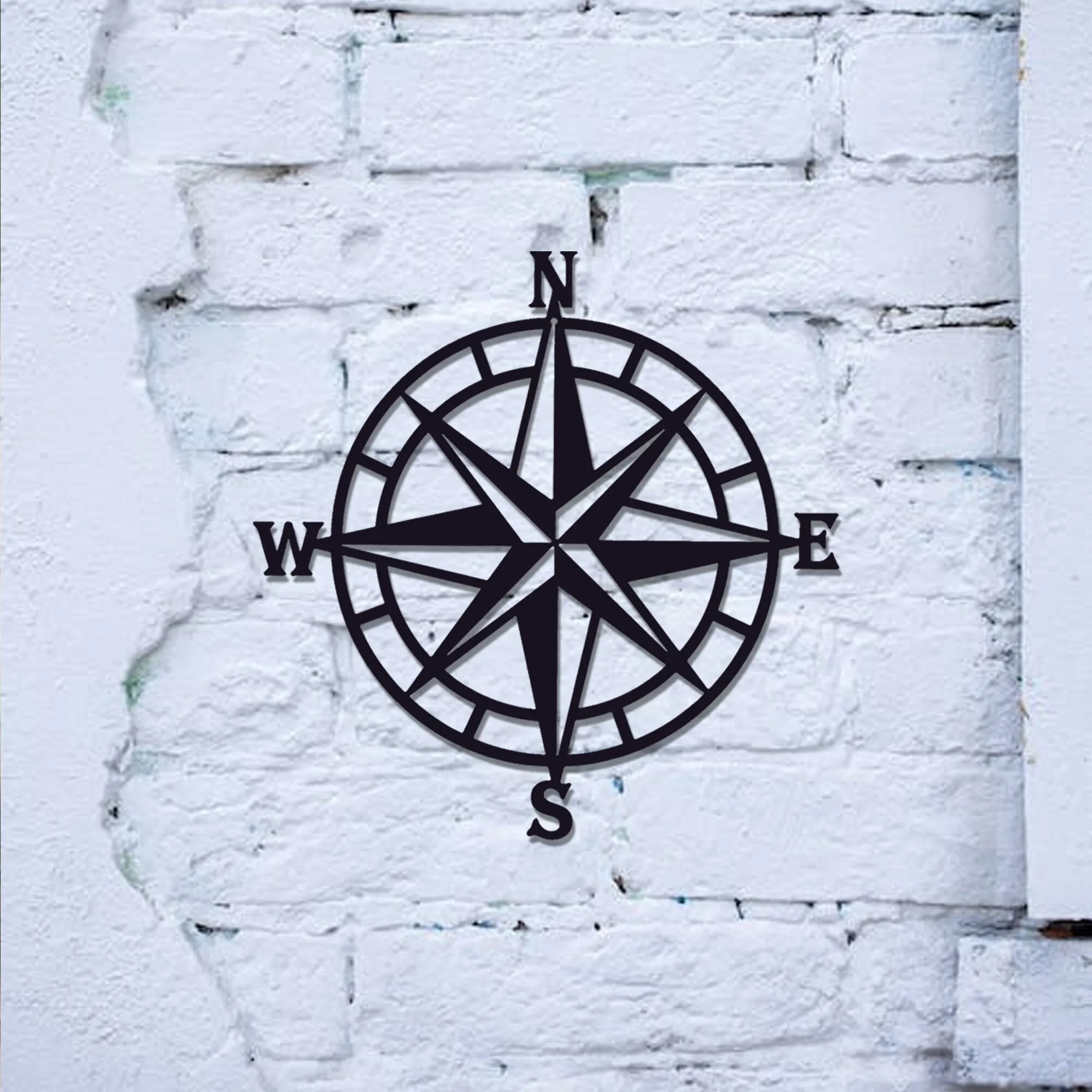 Metal decor nautical compass wall decor,living room bedroom office porch garden terrace sign wall hanging art beach theme home decor