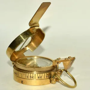Military British Prismatic Compass Solid Brass Polish 2.2"
