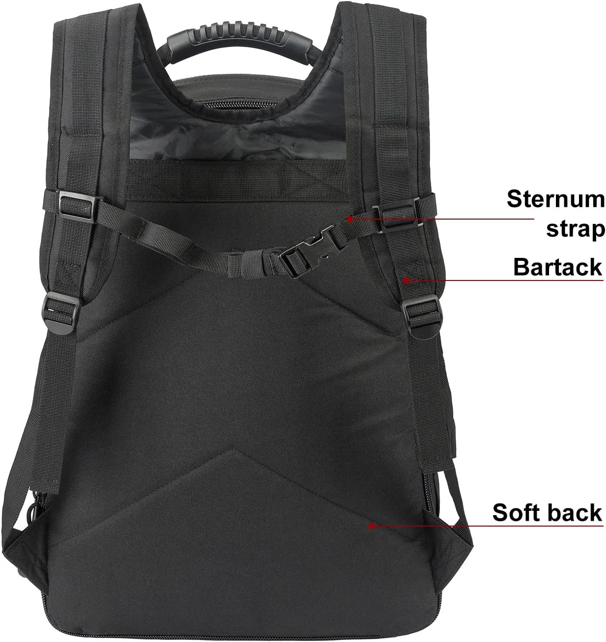 Military Outdoor Backpack,Expandable Tactical Backpack,DIY System for Travel,Camping,Hunting,Trekking and Hiking (Model B, Black)