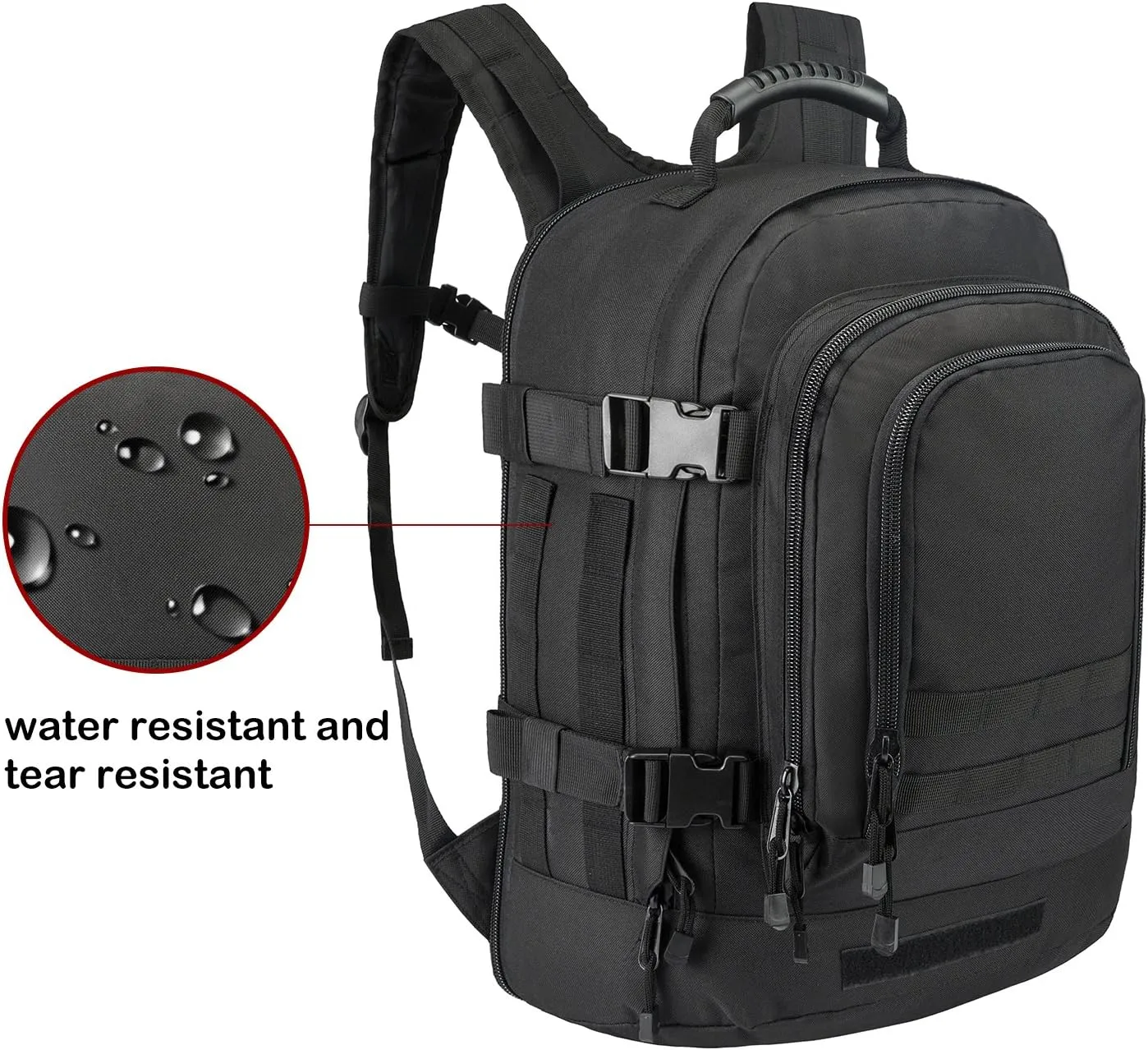 Military Outdoor Backpack,Expandable Tactical Backpack,DIY System for Travel,Camping,Hunting,Trekking and Hiking (Model B, Black)