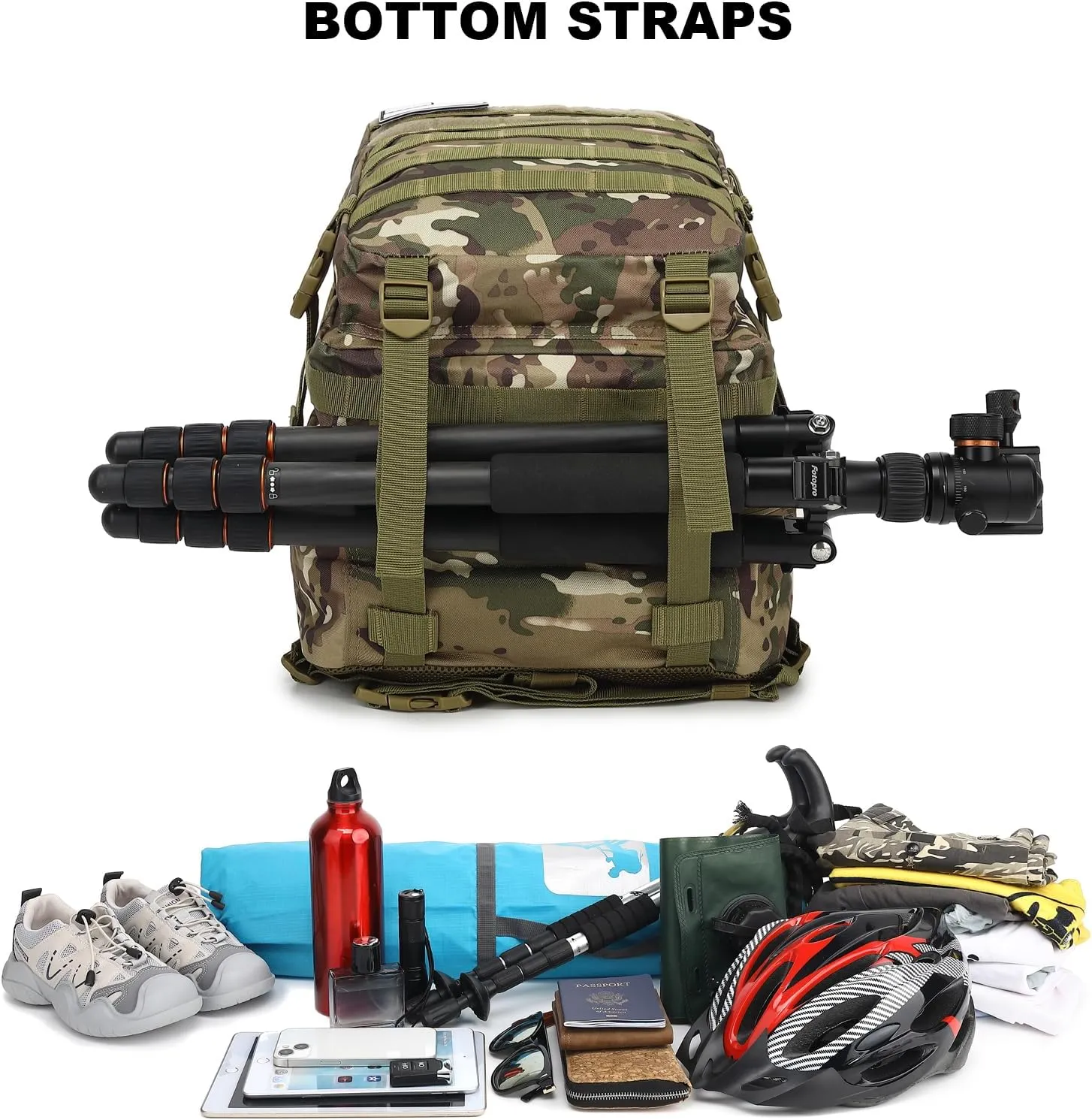 Military Tactical Backpack for Men Women, 3 Day Assault Pack Army Molle Bag Hiking Backpacks (CP Camo)
